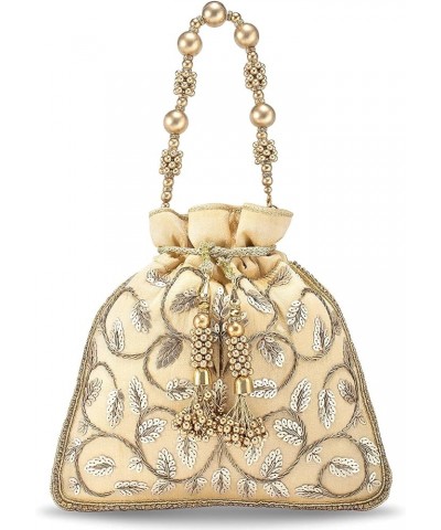 Indian Potli Bags For Women Evening Bag Clutch Ethnic Bride Purse Cream 1 $24.98 Evening Bags