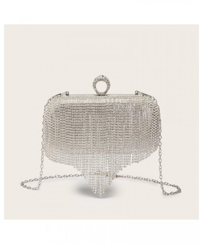 Women Luxury Tassel Evening Clutch Bag Rhinestones Wedding Purse Handbag 1-silver $12.87 Evening Bags