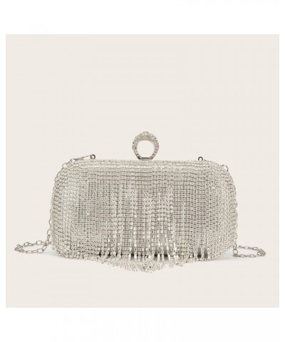 Women Luxury Tassel Evening Clutch Bag Rhinestones Wedding Purse Handbag 1-silver $12.87 Evening Bags