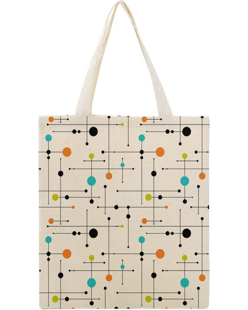 Mid-Century Modern Atomic Art CanvasTote Bag for Women Girl Canvas Shoulder Handbags Cute Large Purse $10.58 Totes