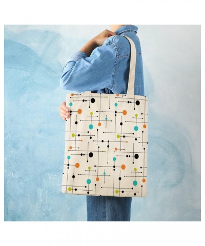 Mid-Century Modern Atomic Art CanvasTote Bag for Women Girl Canvas Shoulder Handbags Cute Large Purse $10.58 Totes