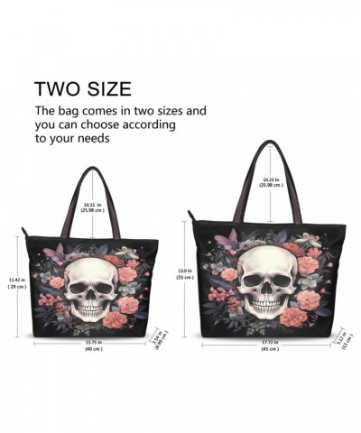 Floral Sugar Skull Tote Bag for Women Casual Shoulder Bag Women Hobo Bag Top Handle Handbag for Shopping Travel Work $12.69 T...