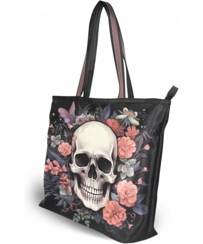 Floral Sugar Skull Tote Bag for Women Casual Shoulder Bag Women Hobo Bag Top Handle Handbag for Shopping Travel Work $12.69 T...