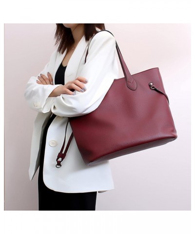 Simple Big Women Handbags PU Leather Shoulder Bag Ladies Underarm Bags Casual Large Capacity Tote Bags Black $33.08 Totes