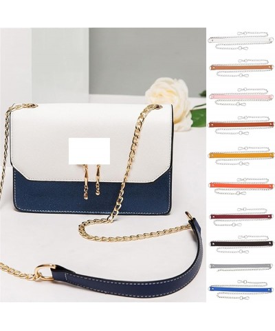 120cm PU Leather Bag Strap Handbag Metal Chain Shoulder Replacement Bag Chains Bag Handles (Color : Navy Blue, Size : 1SIZE) ...