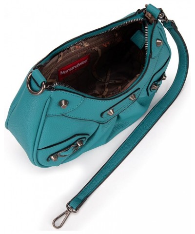 MEDIUM Shoulder Hobo Bags for Women Trendy Purses Leather Clutch Purse and Handbags Hobo-turquoise $10.50 Shoulder Bags