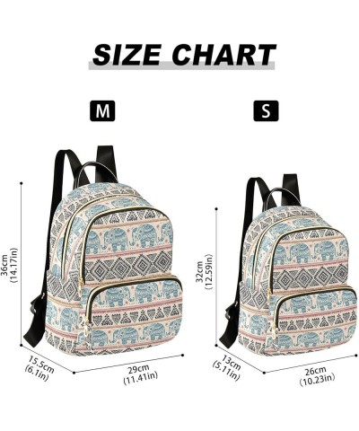 Women Fashion Backpack Purse Casual Lightweight Travel Shoulder Bag Ethnic Elephant Rucksack Ladies Bag, Small Ethnic Elephan...