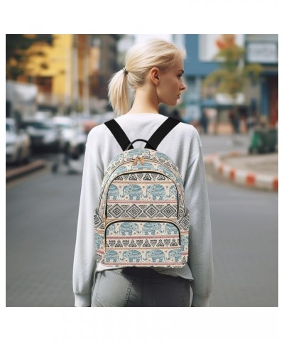 Women Fashion Backpack Purse Casual Lightweight Travel Shoulder Bag Ethnic Elephant Rucksack Ladies Bag, Small Ethnic Elephan...