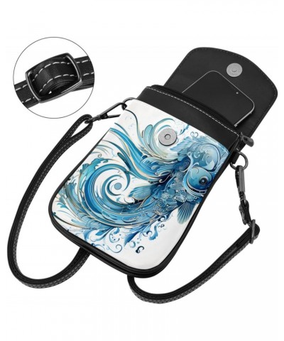 Crossbody Bags for Women,Crossbody Bag Men,Small Sling Bag,Blue Print Fish,Crossbody Purse $11.65 Crossbody Bags