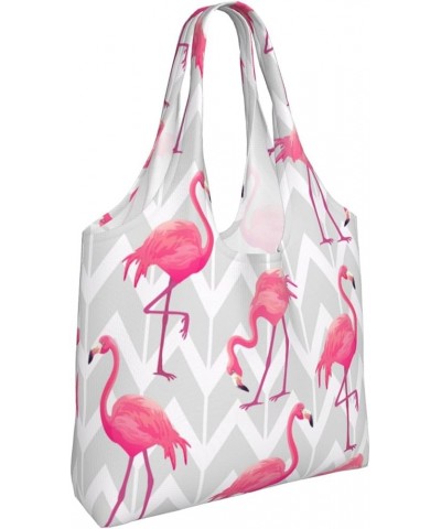 Flamingos Single Shoulder Commuter Canvas Tote Bags For Women And Men Flamingos 20 $9.01 Totes