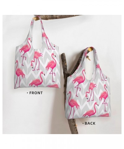 Flamingos Single Shoulder Commuter Canvas Tote Bags For Women And Men Flamingos 20 $9.01 Totes