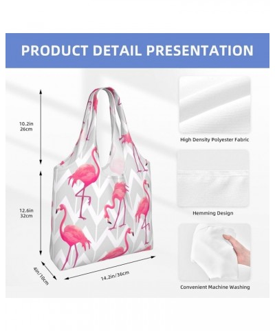 Flamingos Single Shoulder Commuter Canvas Tote Bags For Women And Men Flamingos 20 $9.01 Totes