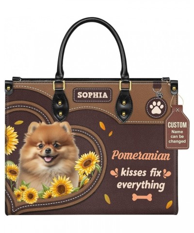 Personalized Pomeranian Dog Handbags, Custom Name Dog Leather Bags, Purses, Shoulder Bag, Gift For Dog Mom Dog Lover Style 9 ...