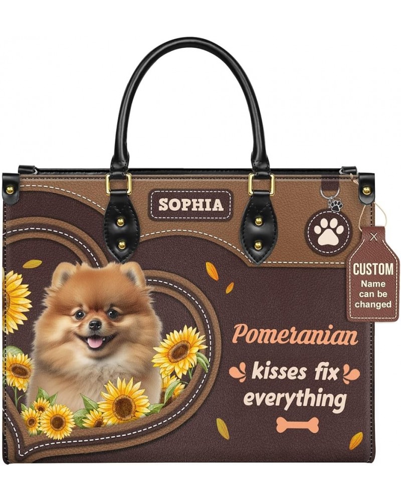 Personalized Pomeranian Dog Handbags, Custom Name Dog Leather Bags, Purses, Shoulder Bag, Gift For Dog Mom Dog Lover Style 9 ...