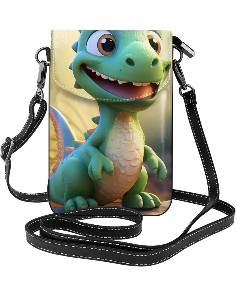 Women Small Cell Phone Purse Cute Dinosaur Pattern Soft, Durable and Waterproof PU Leather Convenient for Daily use and Trave...