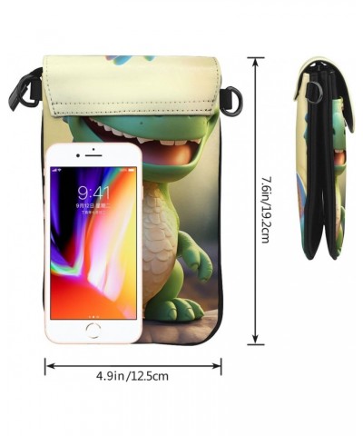 Women Small Cell Phone Purse Cute Dinosaur Pattern Soft, Durable and Waterproof PU Leather Convenient for Daily use and Trave...