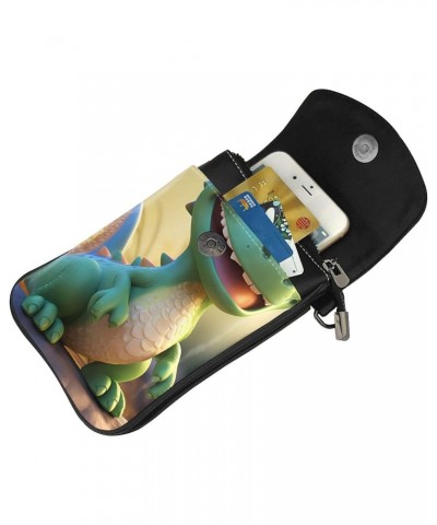 Women Small Cell Phone Purse Cute Dinosaur Pattern Soft, Durable and Waterproof PU Leather Convenient for Daily use and Trave...