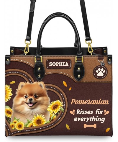 Personalized Pomeranian Dog Handbags, Custom Name Dog Leather Bags, Purses, Shoulder Bag, Gift For Dog Mom Dog Lover Style 9 ...