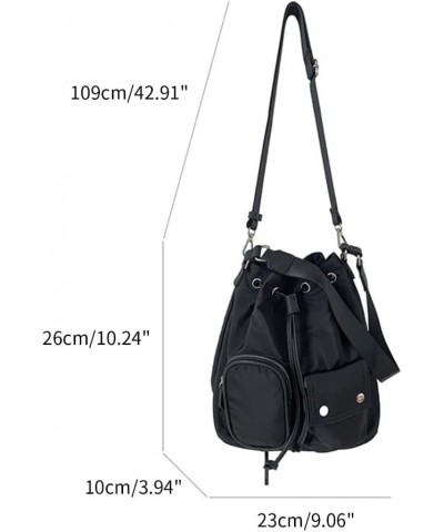 Fashionable and Comfortable Nylon Bucket Bag for Women Durable and Spacious Shoulder Bags Female Crossbody Bag Apricot $16.15...