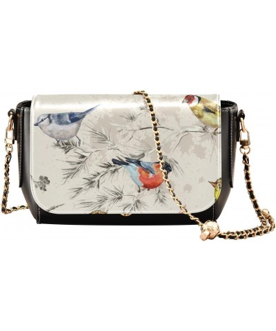 Colorful Birds Crossbody Bags for Women Leather Purse Handbag Shoulder Bag for Daily Work Gifts $23.59 Shoulder Bags