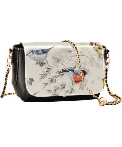 Colorful Birds Crossbody Bags for Women Leather Purse Handbag Shoulder Bag for Daily Work Gifts $23.59 Shoulder Bags