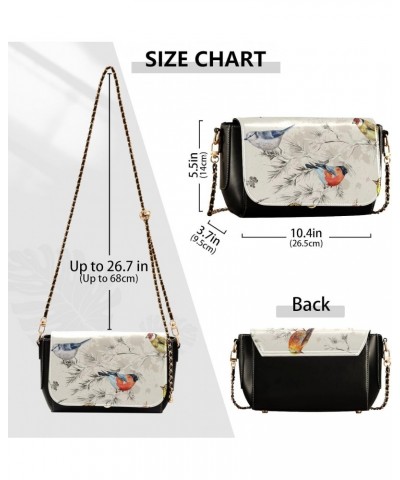 Colorful Birds Crossbody Bags for Women Leather Purse Handbag Shoulder Bag for Daily Work Gifts $23.59 Shoulder Bags