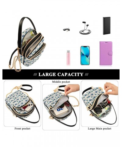 Palm Tree Background Pattern Crossbody Bags for Women Multi Pocket Shoulder Handbags with Adjustable Strap $13.00 Crossbody Bags