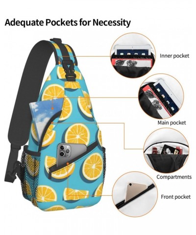 Lemon Wedges Bag Crossbody Travel Hiking Bags Mini Chest Backpack Casual Shoulder Daypack For Women Men Lightweight $20.44 Cr...