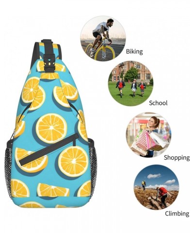 Lemon Wedges Bag Crossbody Travel Hiking Bags Mini Chest Backpack Casual Shoulder Daypack For Women Men Lightweight $20.44 Cr...