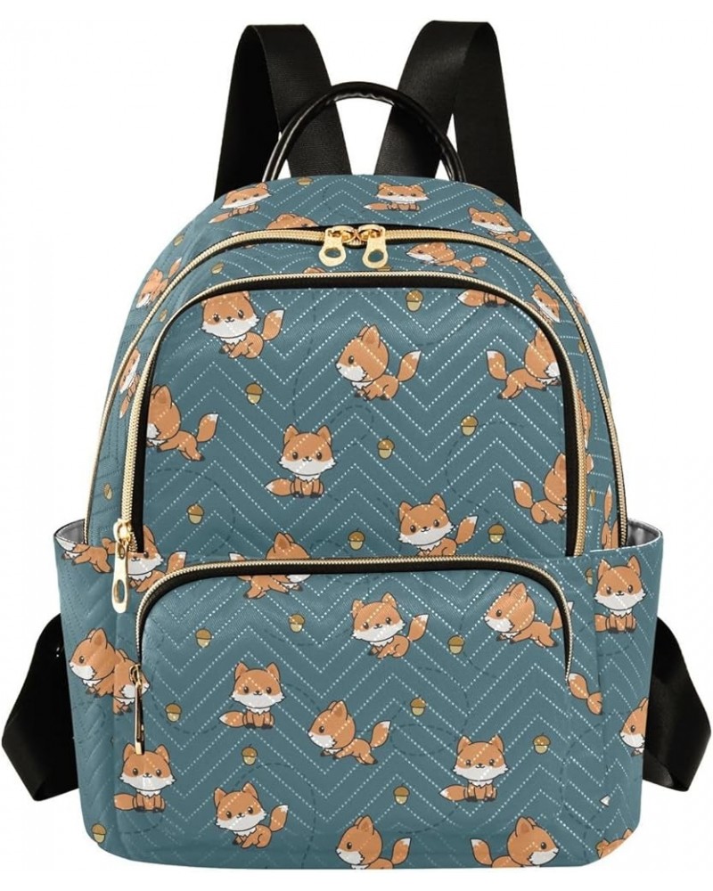 Playful Baby Foxes Backpack Purse for Women Lightweight Back Pack Casual Daypack Travel Shoulder Bag Bookbag - M Medium Multi...