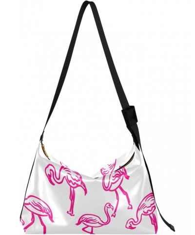 Flamingo Pink Tote Bag for Women Large Hobo Bags Crossbody Shoulder Bag Leather Bags with Adjustable Strap for Women Girl $16...