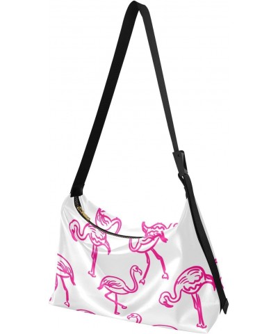 Flamingo Pink Tote Bag for Women Large Hobo Bags Crossbody Shoulder Bag Leather Bags with Adjustable Strap for Women Girl $16...