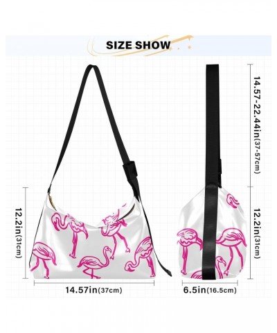 Flamingo Pink Tote Bag for Women Large Hobo Bags Crossbody Shoulder Bag Leather Bags with Adjustable Strap for Women Girl $16...