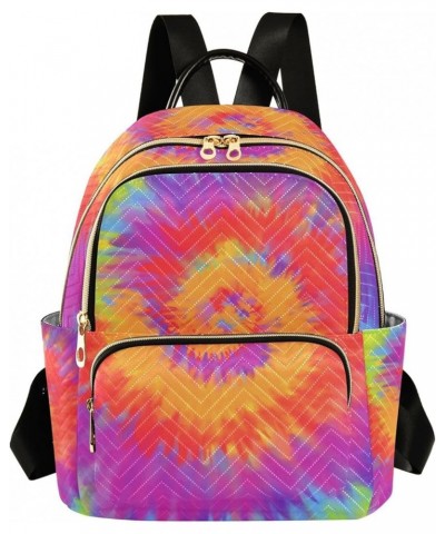 Small Backpack for Women Travel Bag Rainbow Tie Dye Daypack Purse Fashion Shoulder Bag Rucksack Small B668 $11.18 Backpacks