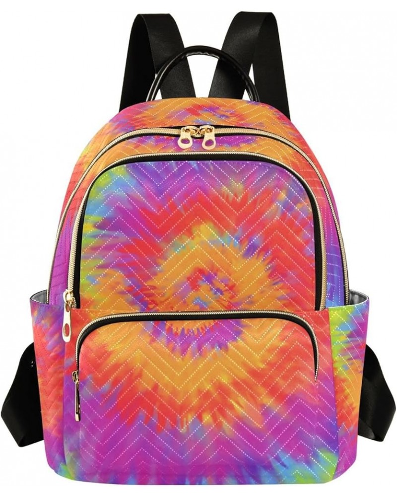 Small Backpack for Women Travel Bag Rainbow Tie Dye Daypack Purse Fashion Shoulder Bag Rucksack Small B668 $11.18 Backpacks