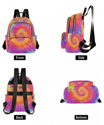 Small Backpack for Women Travel Bag Rainbow Tie Dye Daypack Purse Fashion Shoulder Bag Rucksack Small B668 $11.18 Backpacks