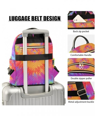 Small Backpack for Women Travel Bag Rainbow Tie Dye Daypack Purse Fashion Shoulder Bag Rucksack Small B668 $11.18 Backpacks