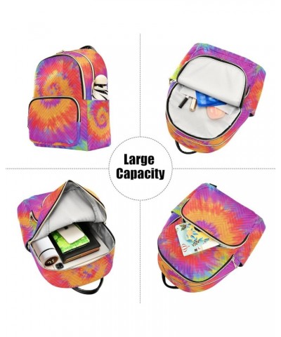 Small Backpack for Women Travel Bag Rainbow Tie Dye Daypack Purse Fashion Shoulder Bag Rucksack Small B668 $11.18 Backpacks