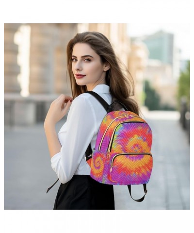 Small Backpack for Women Travel Bag Rainbow Tie Dye Daypack Purse Fashion Shoulder Bag Rucksack Small B668 $11.18 Backpacks