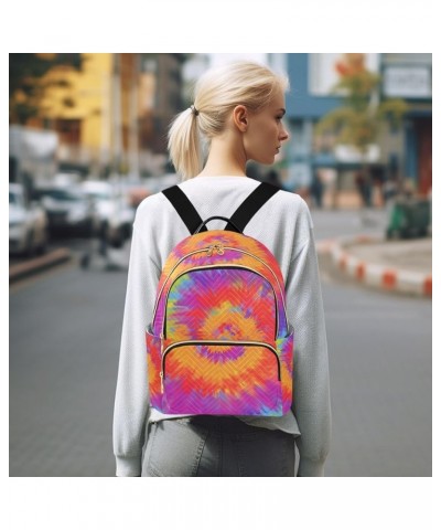 Small Backpack for Women Travel Bag Rainbow Tie Dye Daypack Purse Fashion Shoulder Bag Rucksack Small B668 $11.18 Backpacks