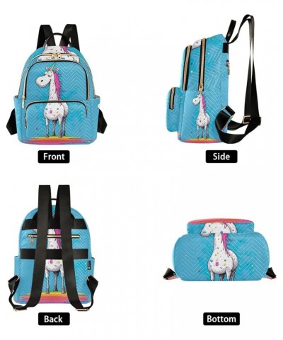 Wolf on the Ocean Quilted Backpack Purse Ladies Backpack Purses Anti Theft Travel Backpack Rainbow Funny Unicorn Medium $18.3...