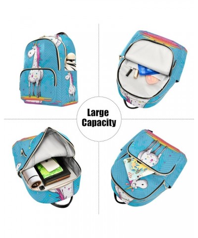 Wolf on the Ocean Quilted Backpack Purse Ladies Backpack Purses Anti Theft Travel Backpack Rainbow Funny Unicorn Medium $18.3...