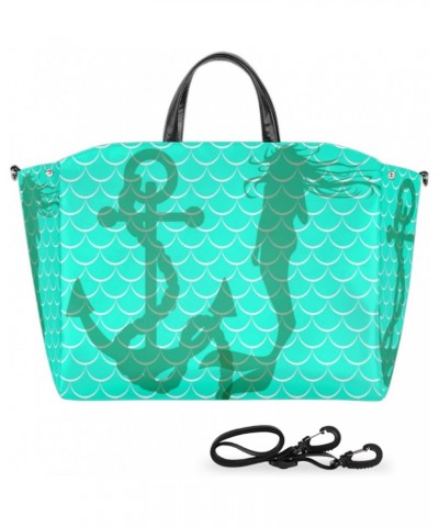 Mermaid Scale Teal Turquoise Large Tote Bag Women Should Bag Extra Large Tote Bags Waterproof Big Crossbody Tote Bag with inn...