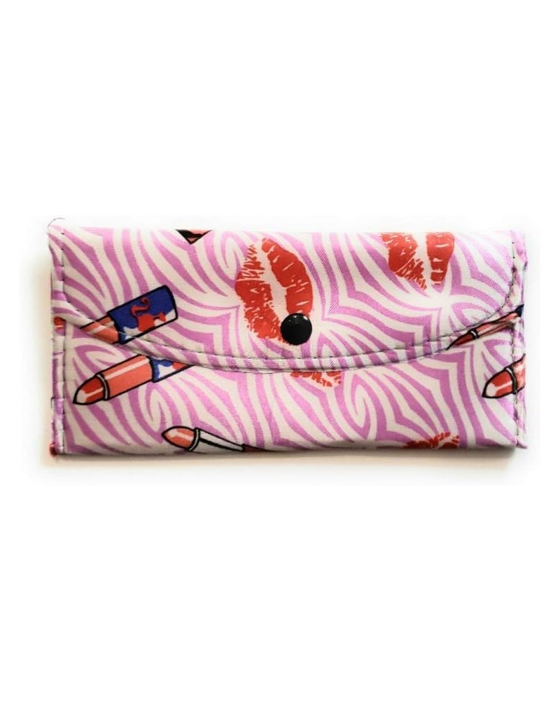 7" x 3.25" Colorful & Fun Girls Themed Fashion Flat Wallet Purple Lipstick Theme $6.73 Wallets