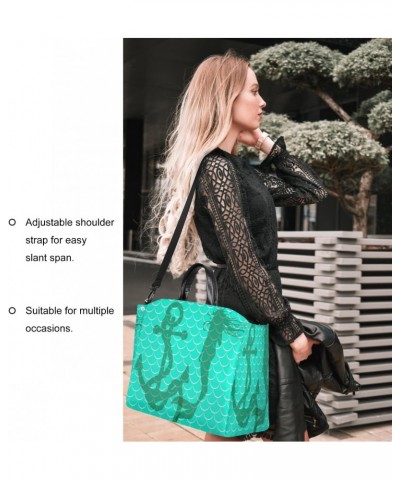 Mermaid Scale Teal Turquoise Large Tote Bag Women Should Bag Extra Large Tote Bags Waterproof Big Crossbody Tote Bag with inn...