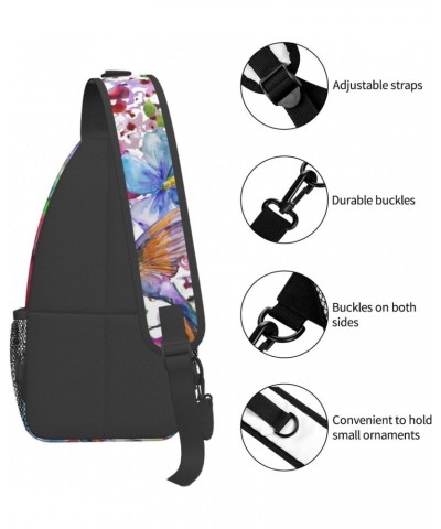 Hummingbird And Parrots Sling Bag Crossbody Backpack Hiking Daypack Shoulder Bag Chest Bag for Hiking Walking Travel $14.78 C...