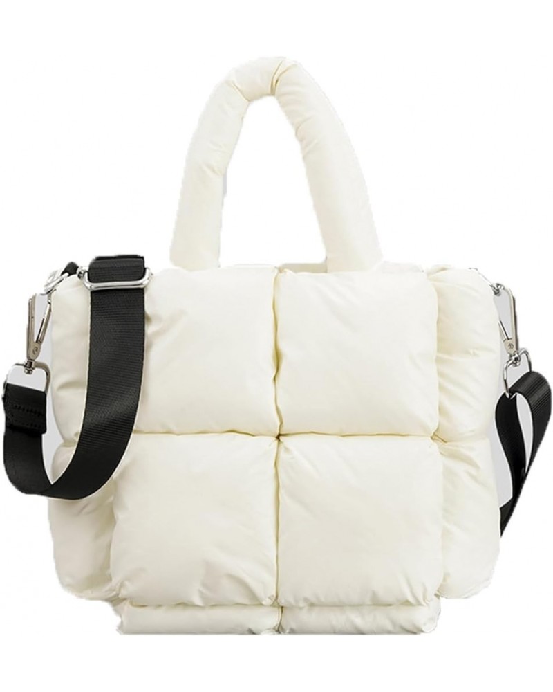 Stylish Quilted Tote Bag for Women, Puffer Tote Bag for Women, Large Puffer Tote Bag, Handbags for women Off-white $16.57 Totes