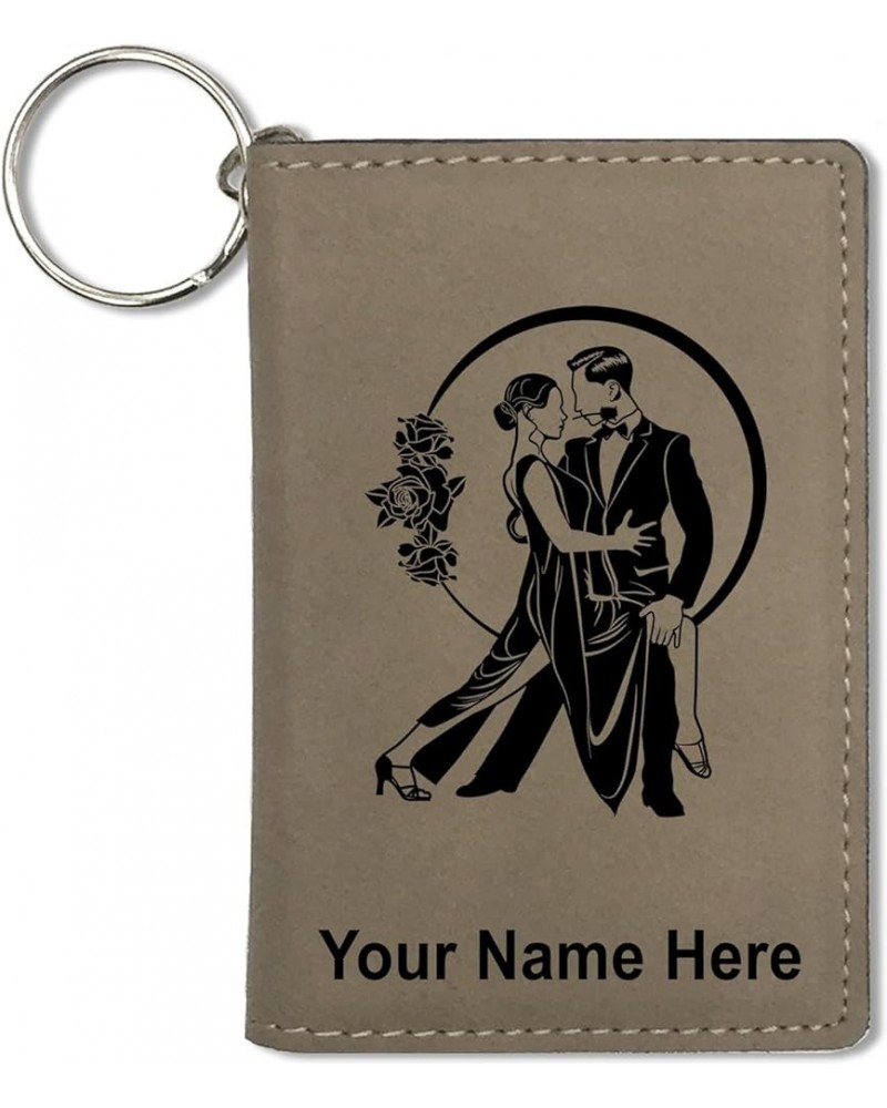 ID Holder Wallet, Tango Dancers, Personalized Engraving Included (Rustic) Light Brown $12.32 Wallets