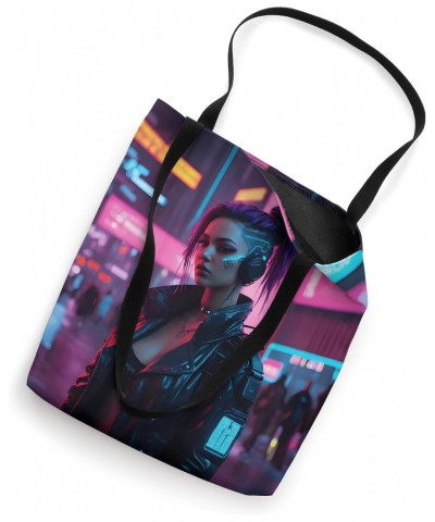 Cyberpunk Aesthetic Futuristic Graphic Design Print Tote Bag $10.50 Totes