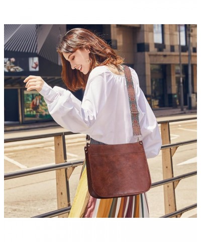 Crossbody Bags for Women Trendy Fashion Shoulder Bag Hobo Handbags Guitar Strap Purse with 2 Straps Dark Brown $17.04 Hobo Bags